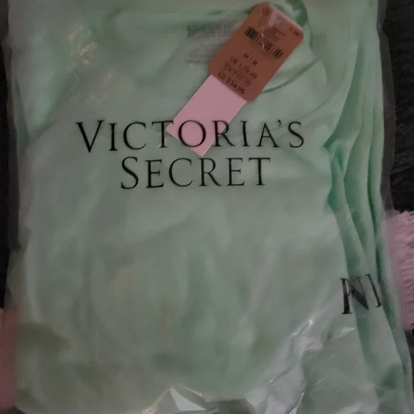 Victorias Secret PINK Campus tee long sleeve mint neon green - Picture 5 of 5